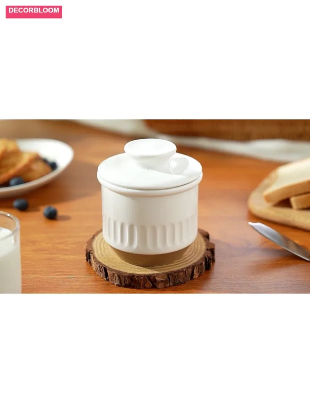 Ceramic Butter Keeper Crock with Water Seal, French Butter Dish for Countertop, - Picture 6 of 6
